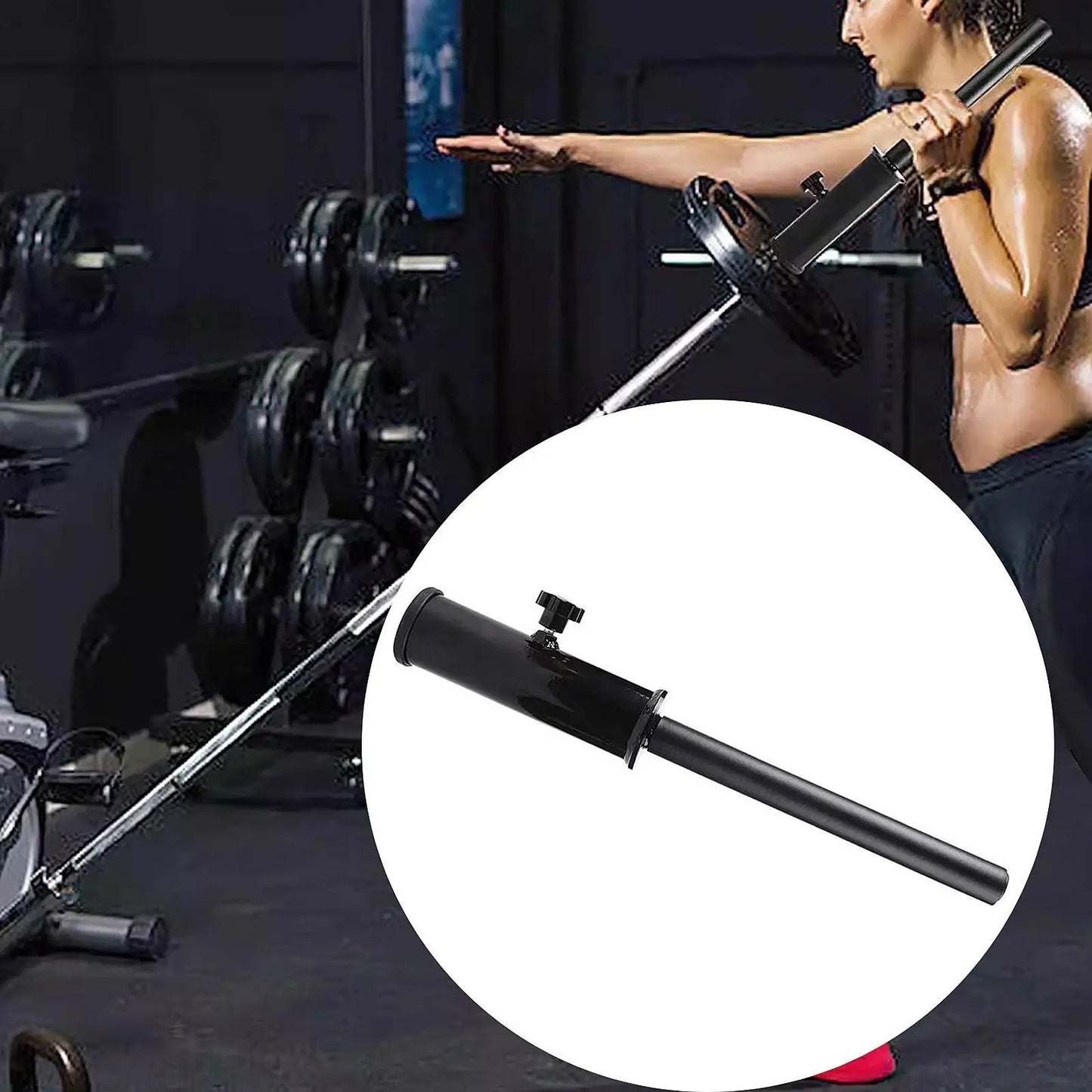 Landmine Attachment Fittings for 2 inch Bar Fitness Handle Fitness Straight Bar for Core Muscles Triceps Exercise Squats Biceps