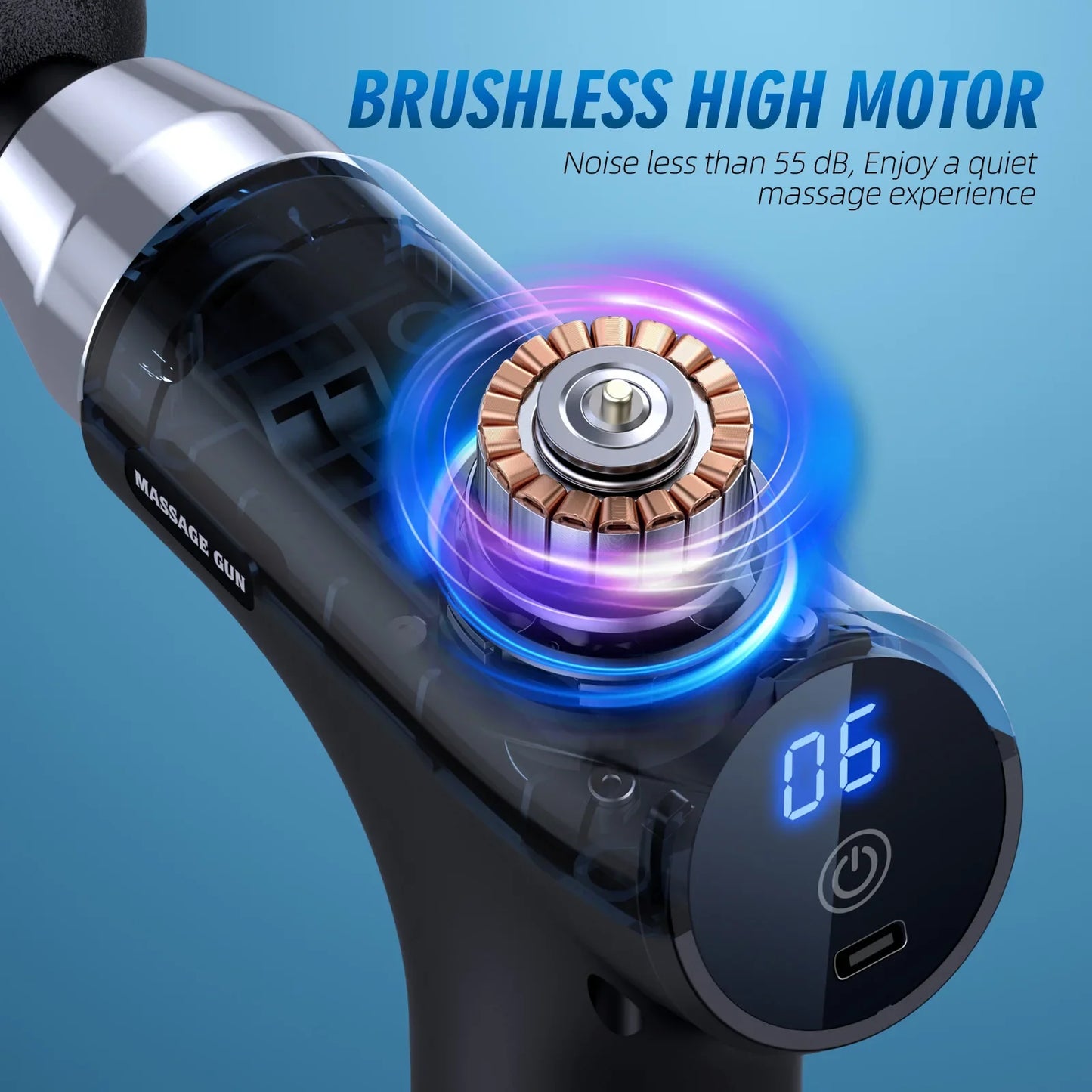 Touchscreen Version Fitness Equipment Handheld Mini 6 Gear Fascia Gun Electric Impact Home Relaxation Muscle Massager Fascia Gun