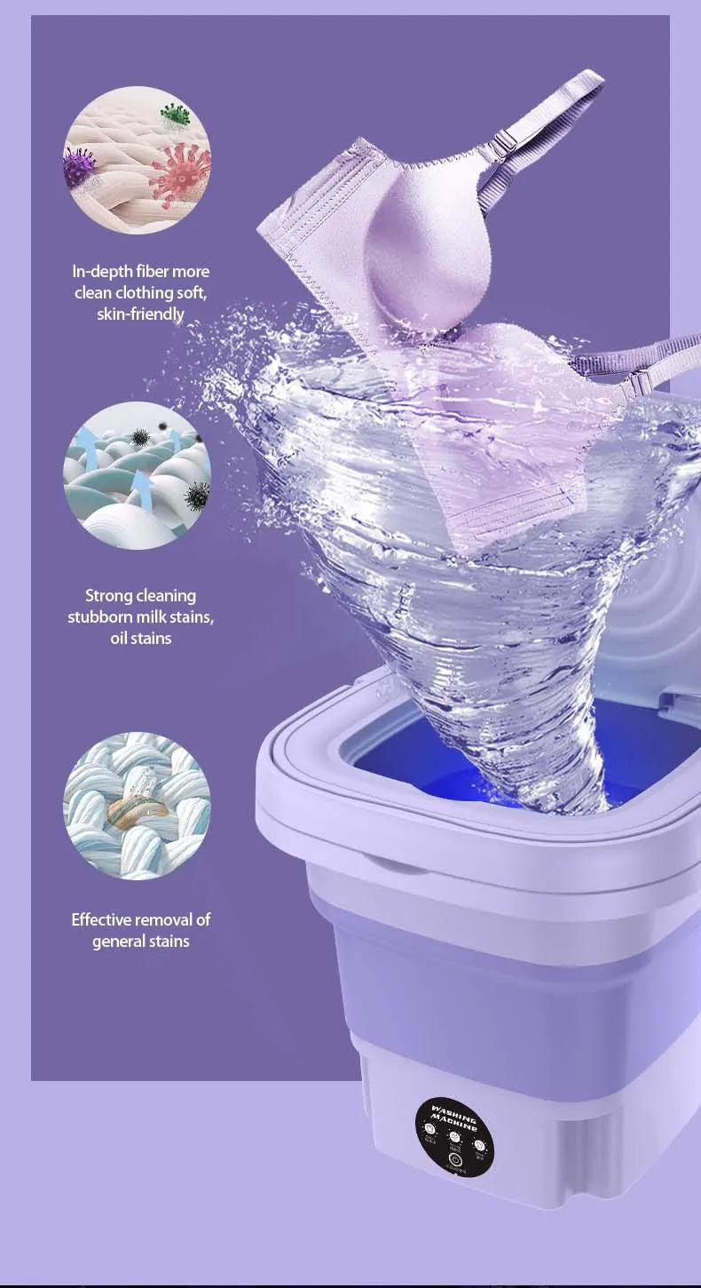 8L Portable Washing Machine Socks Underwear Panties Retractable Home Foldable Mini Washing Machine 3 Models With Spinning Dry