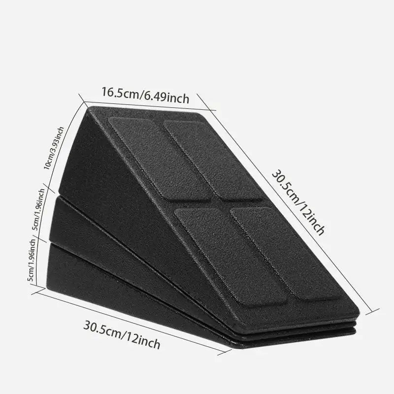 3pc Easy to Assemble Exercise Equipment – Leg Stretcher, Squat Foam Wedge, Yoga Slant Board, Durable Calf Raise Block.