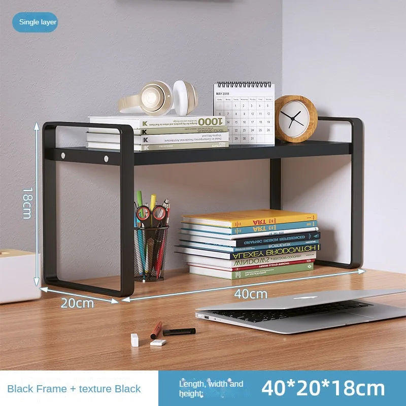 Shelf Desktop Storage  Bookshelf Student Desk Shelves Racks Office Computer Desk Tiered Cabinet Home Storage Holders Organizer