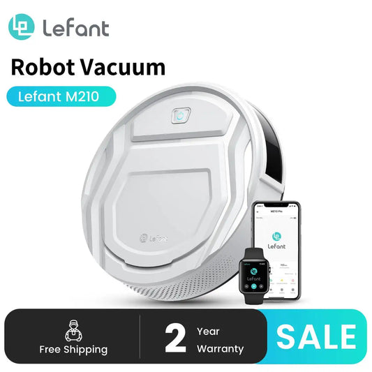 Lefant M210 Robot Vacuum Cleaner Super Slim App Control Strong Suction Self-Charging For Pet Hair Hard Floors Low Carpets