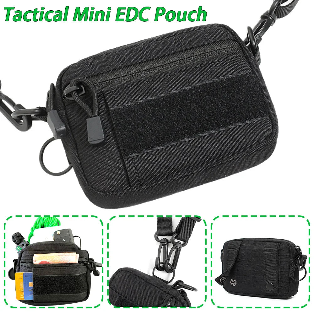 Tactical Crossbody EDC Pouch Compact Molle Waist Pack & Shoulder Bag 600D Nylon Organizer for Daily Essentials & Gadgets