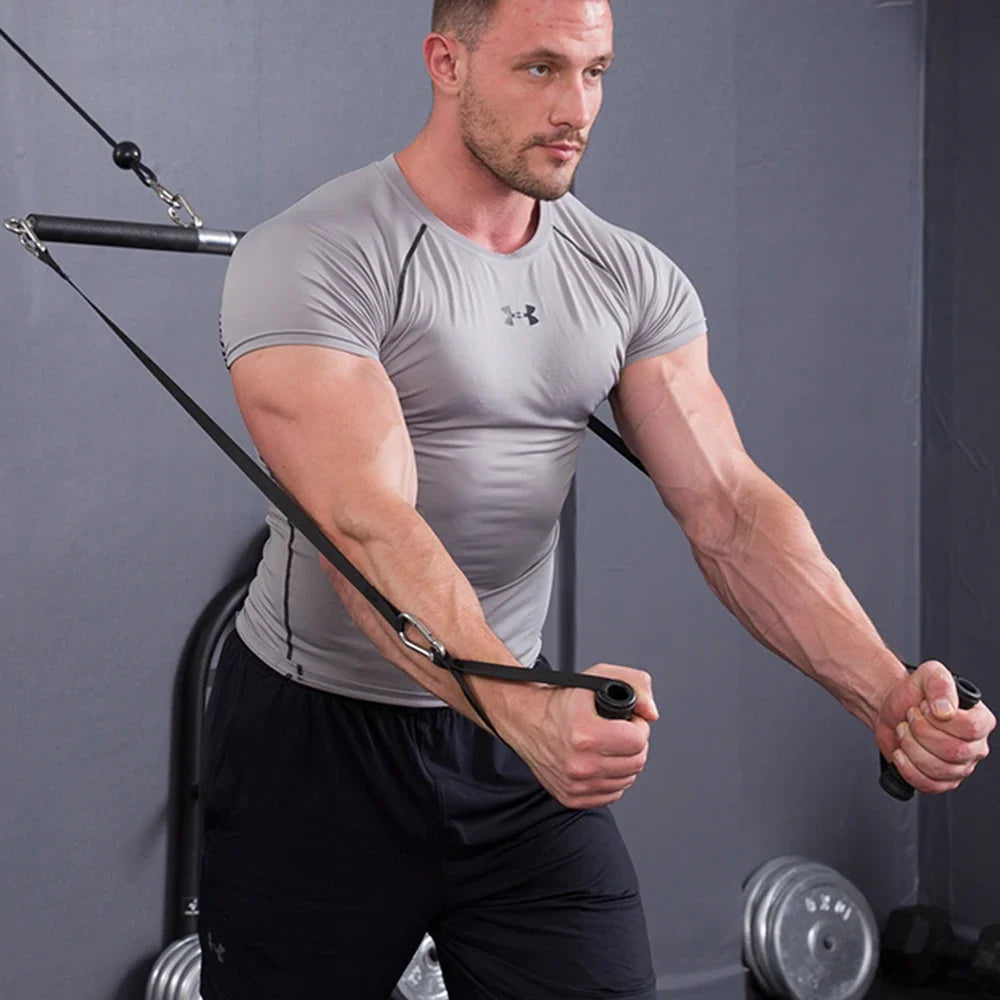 Straight Rod with Bearing Ring High Lower Rod Fitness Equipment Accessories Weight Training Rod Handle Grip Puller Elastic Band