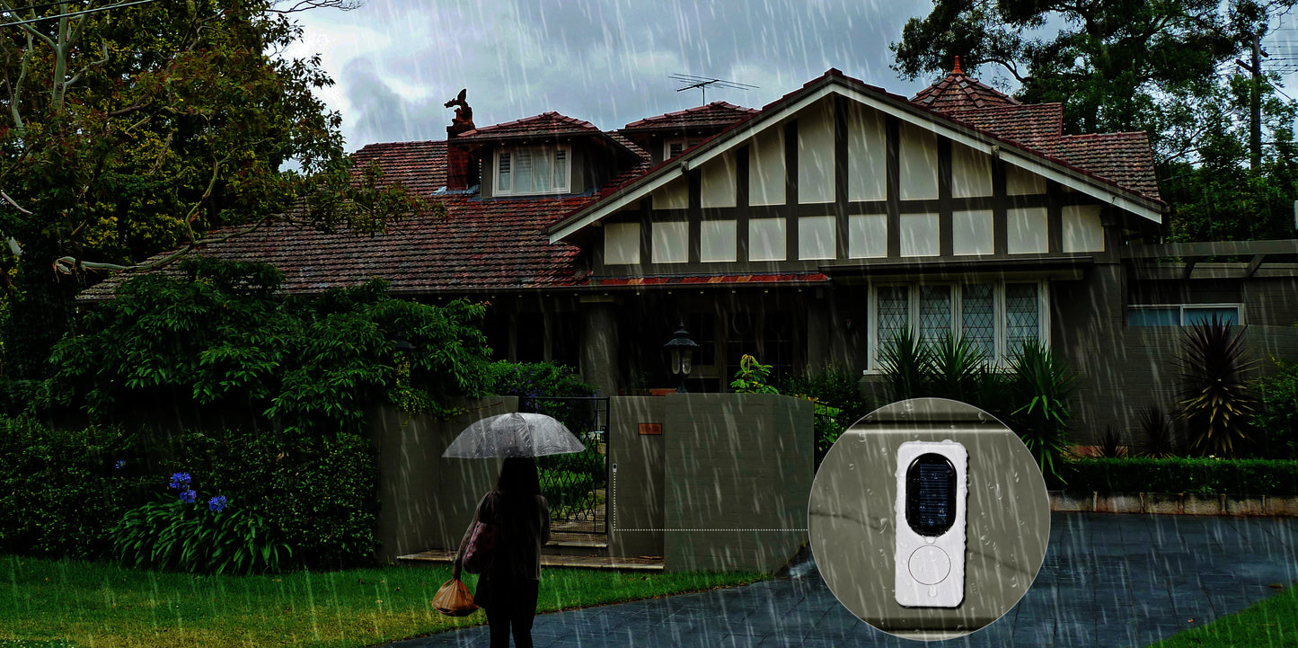 Solar Powered Doorbell, Operating at Over 1000 Feet with 52 Melodies, 4 Volume Levels & Flash Waterproof Door Chime Kit