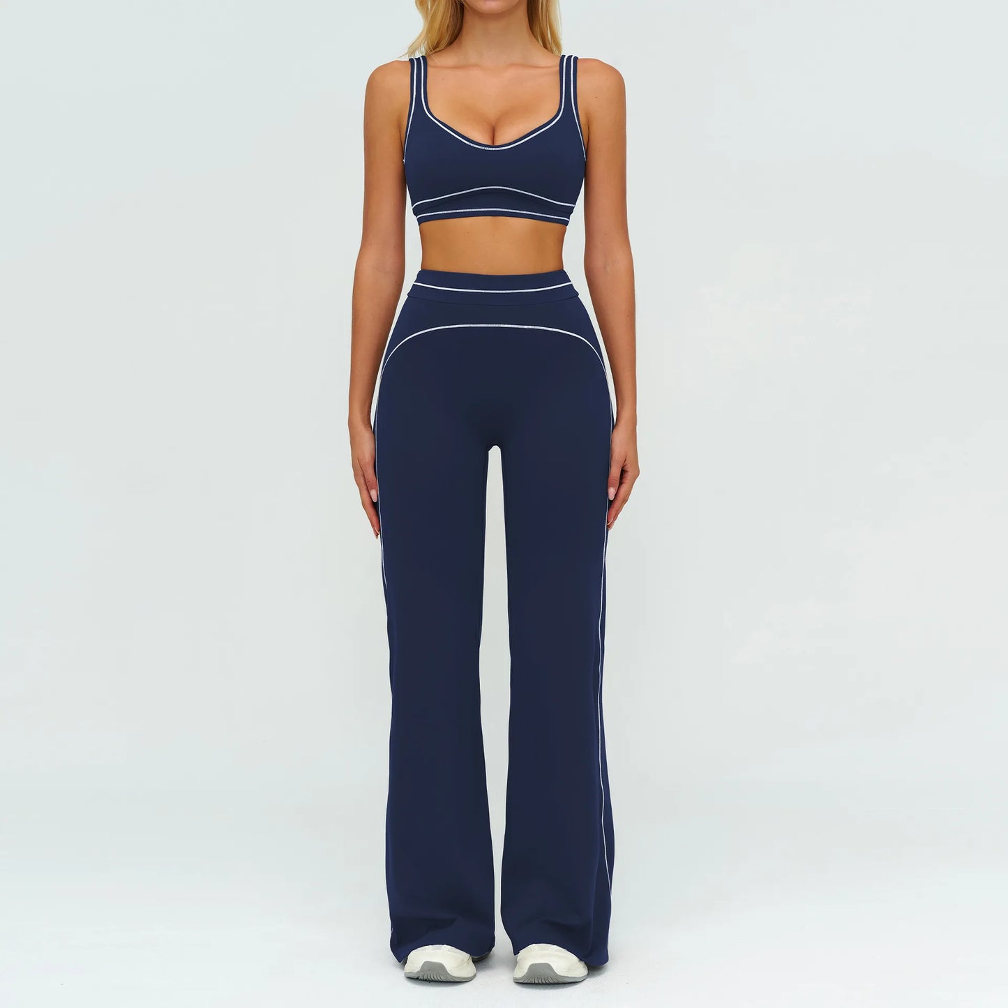 Yoga Set 2 Pieces Women Tracksuit Workout Outfits Fitness Sportswear Gym Clothes High Waist Leggings Sports Bra