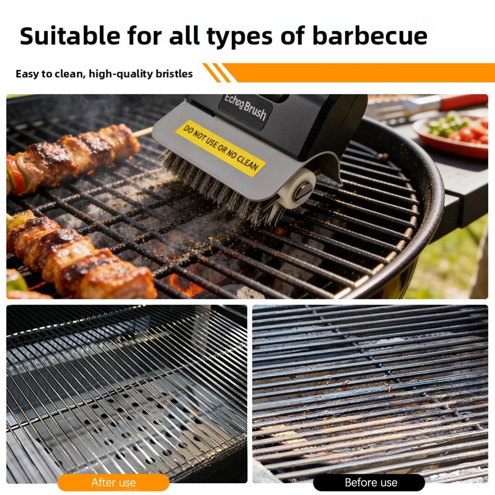 Electric Grills Brush Cordless BBQ Cleaning Brush Stainless Steel Bristles Powerful Scrubber for Outdoor Barbecue BBQ scraper