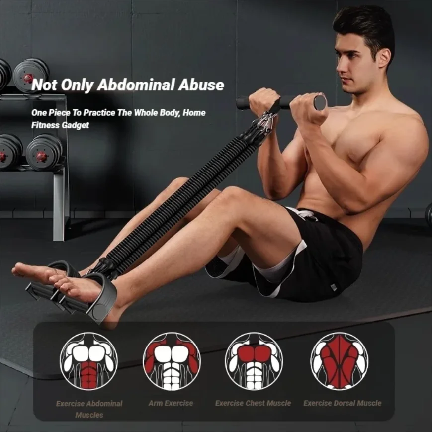 Multifunctional Men's Fitness Pedal Tensioner Home Workout Equipment for Back Abdomen Muscle Training Pull