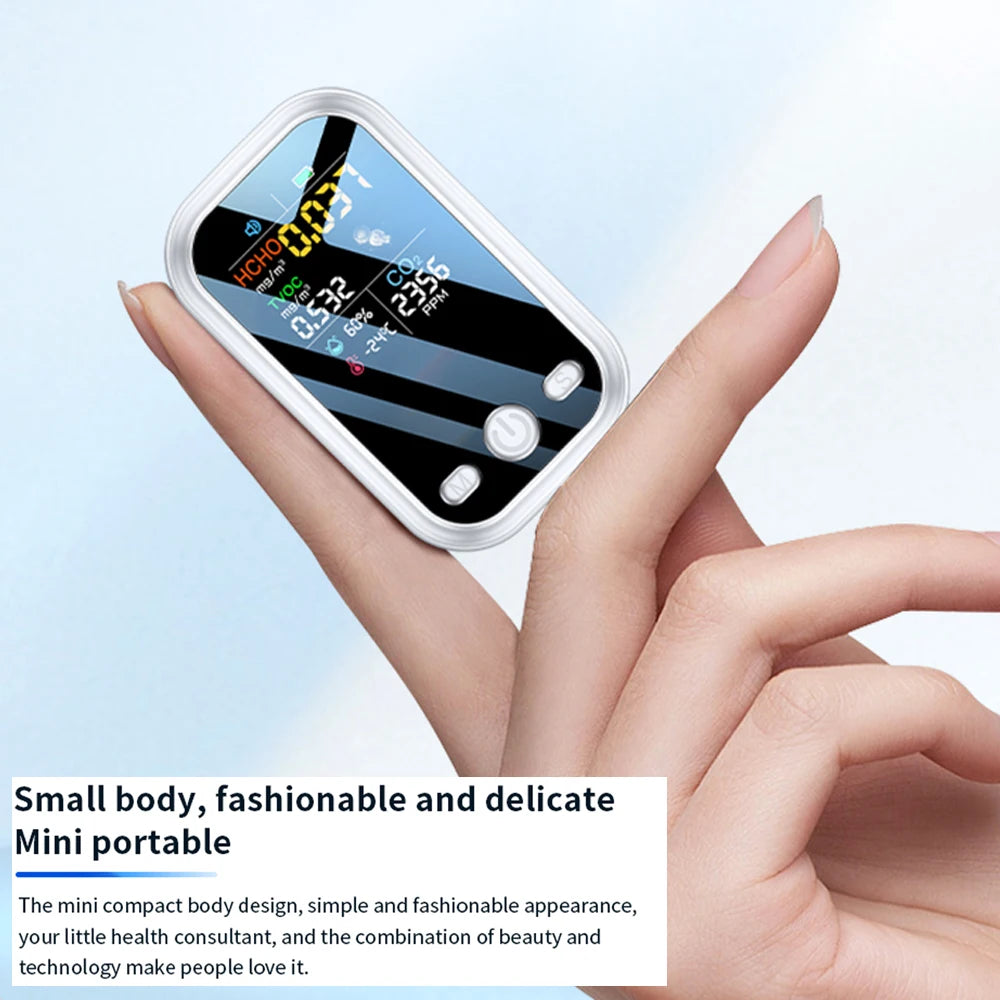 Household 1.9inch 240*280 Resolution Color Display Air Quality Detector High Sensitive Semiconductor Sensors 5in1 HCHO TVOC