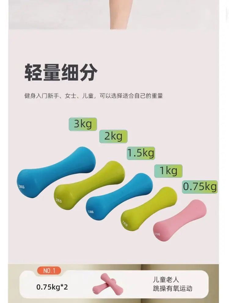 Gym At Home Hand Weights Set Pilates Yoga Strength Neoprene Weights Gym Home 2kg Ergonomic Bone Dumbbell 0.75kg 1kg