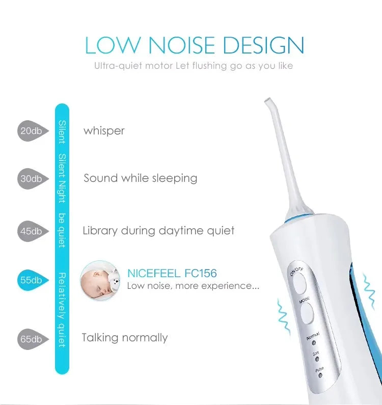 Cordless Teeth cleaning Water Dental Flosser Travel Oral Irrigator USB Rechargeable IPX7 Mouth Washing Machine Tooth Cleaner