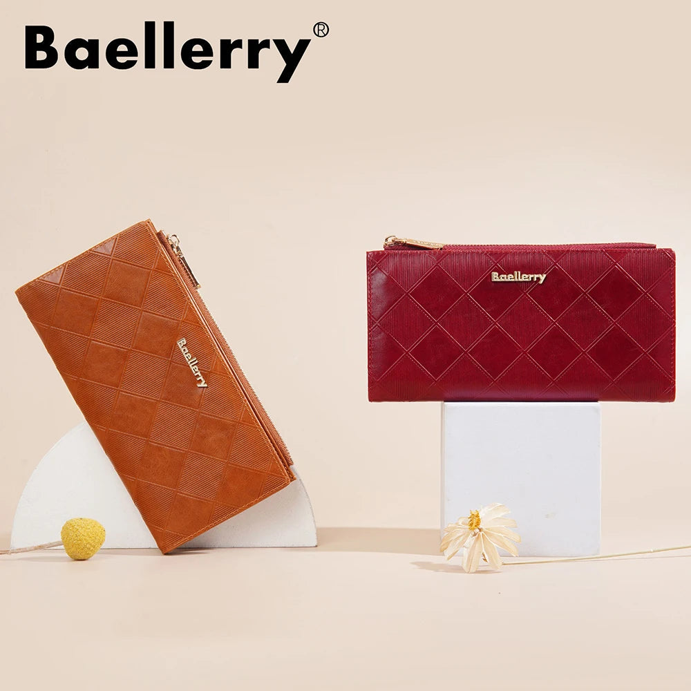 Baellerry Korean Style Small Wallet Women - PU Leather Zipper Pocket, Mini Card Holder for Daily Essentials