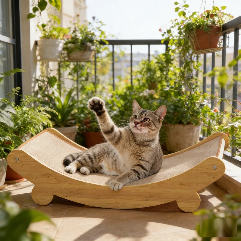 Wooden Cat Scratching Pads Multifuction Cats Sleeping Bed Detachable Wear-resistant Cat Scratch Board Kitten Grinding Cats Toys