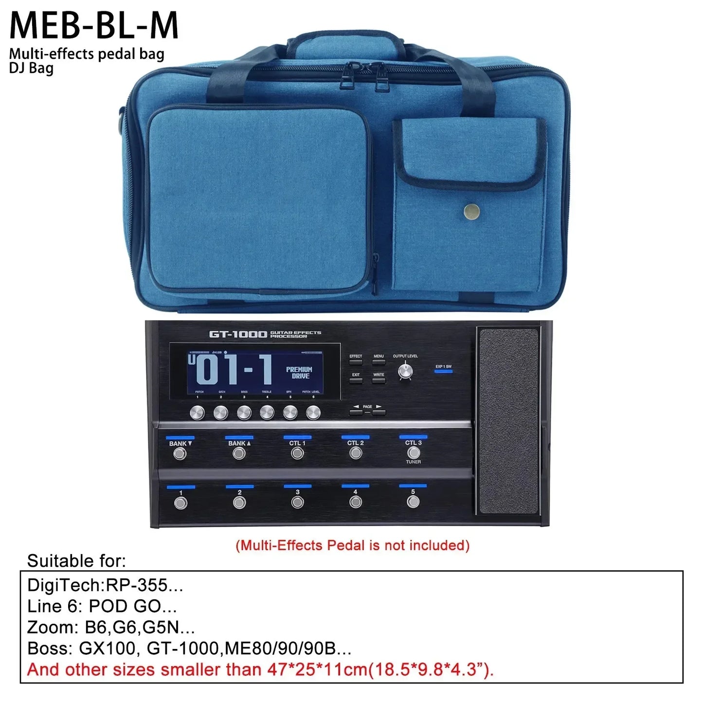 For Guitar Players Compact Pedal Bag Guitar Pedalboard Bag Music Transport Compact Musician Storage Solution Storage Bag