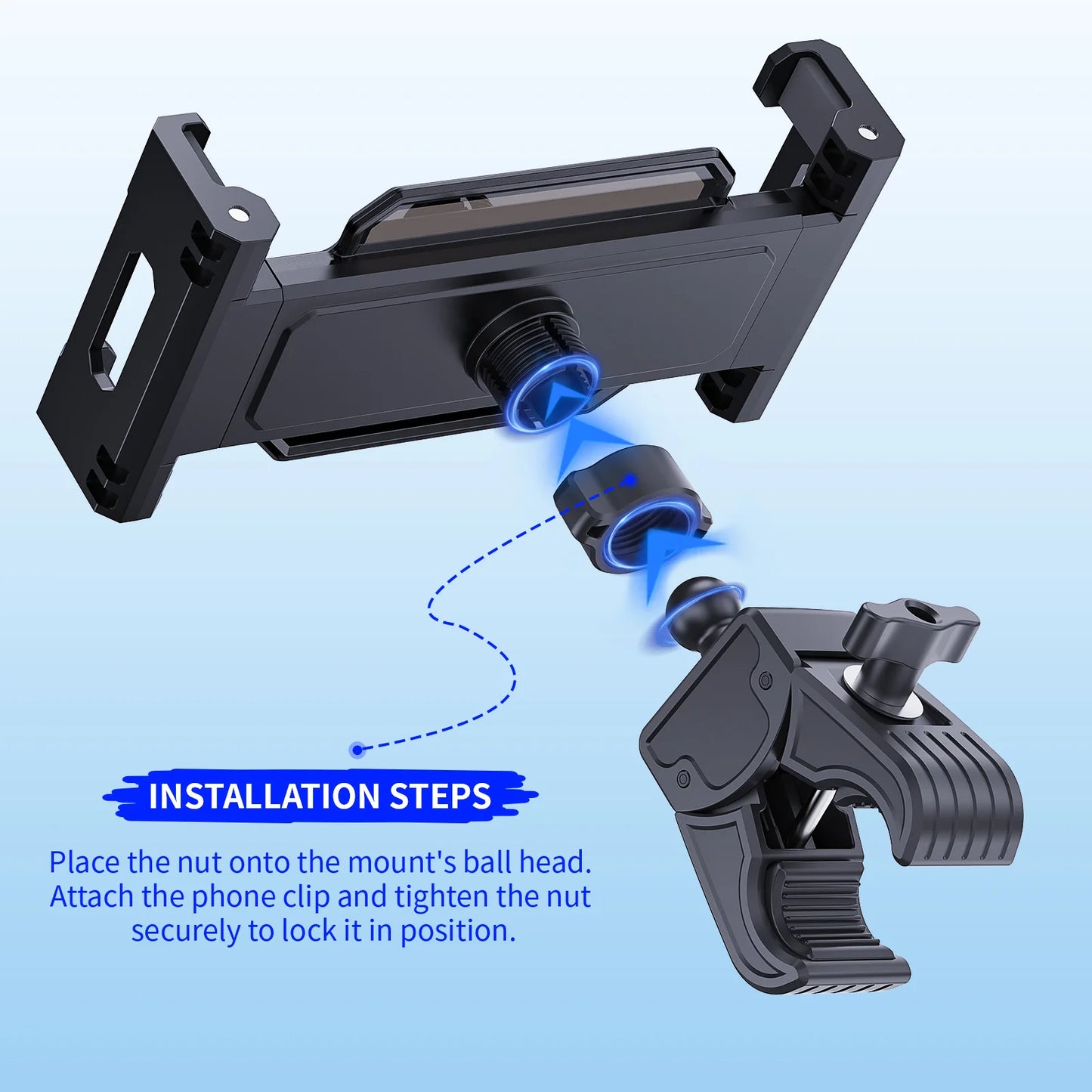Portable 2 in1 Tablet Holder Indoor Gym Treadmill Handlebar Bracket Stand for 4-14" Mobile Phone Support Devices iPad Pro Air