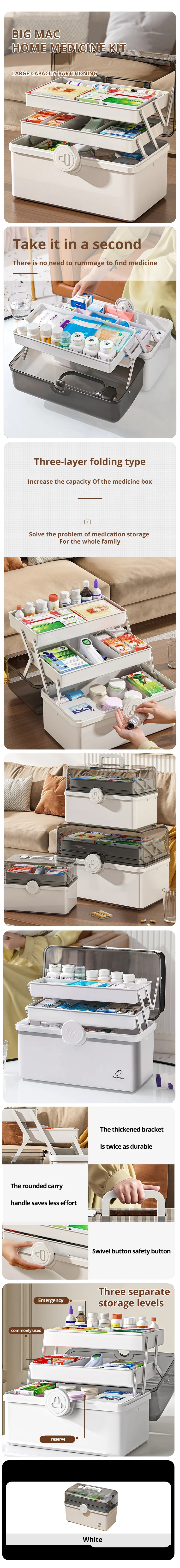 1Pcs Large Capacity Medicine Box, Household Medicine Storage, Multi-layer Classification Household Medicine Box