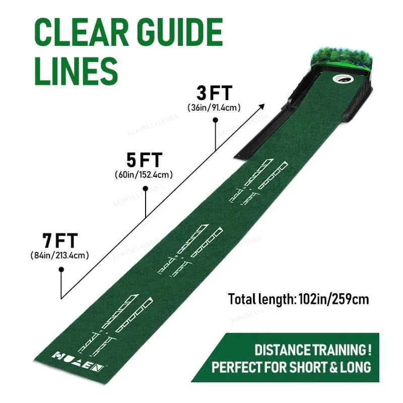 Portable Golf Practitioner Indoor and Outdoor Golf Putting Green Trainer Mat Mini Golf Green Putter Mat Portable For Home Office