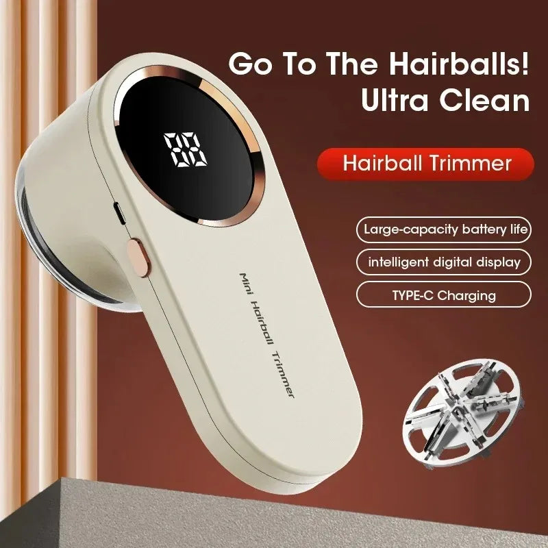 Portable Electric Lint Remover with LED Display USB Rechargeable Sweater Shaver Household Clothes Hair Ball Trimmer