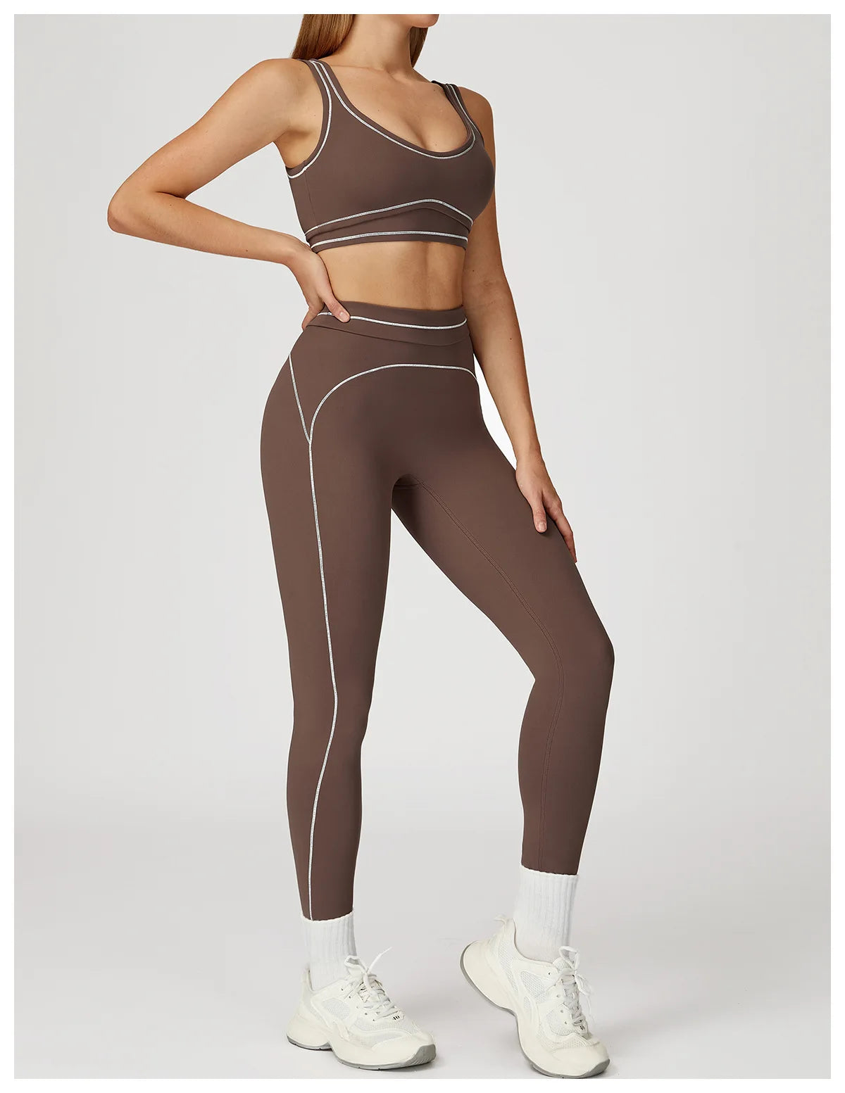 Yoga Set 2 Pieces Women Tracksuit Workout Outfits Fitness Sportswear Gym Clothes High Waist Leggings Sports Bra