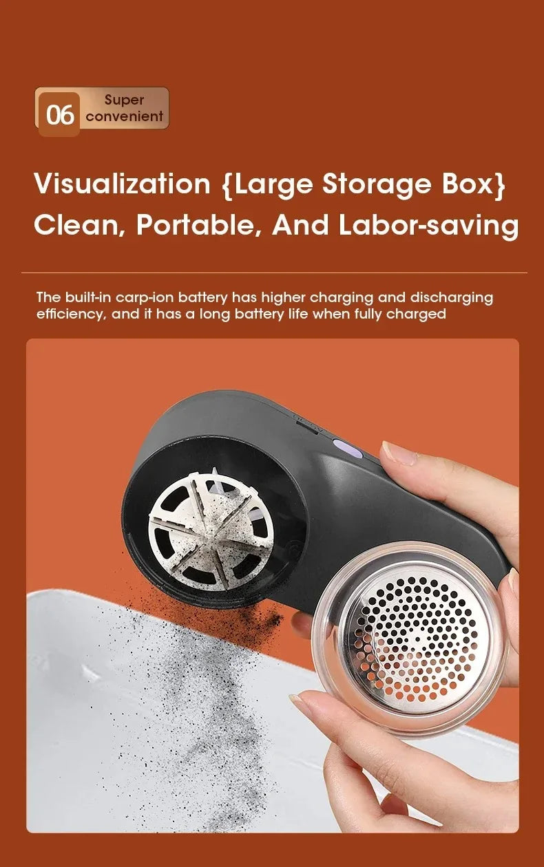 Portable Electric Lint Remover with LED Display Rechargeable Sweater Shaver Household Clothes Hair Ball Trimmer