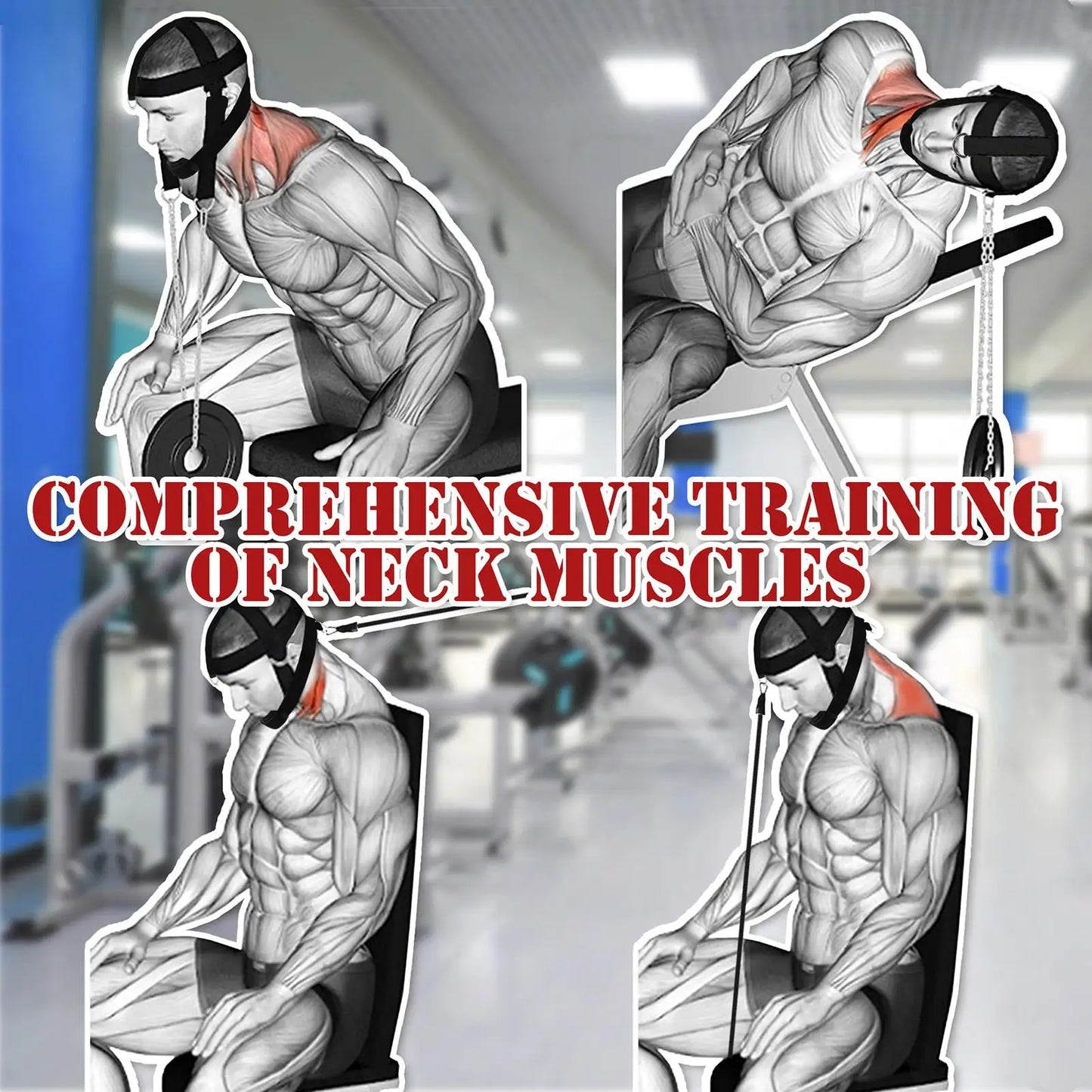 Adjustable Head Neck Trainer Neck Exerciser Head Harness Weight Lifting Belt Head Training Belt For Fitness Head Injury Recovery