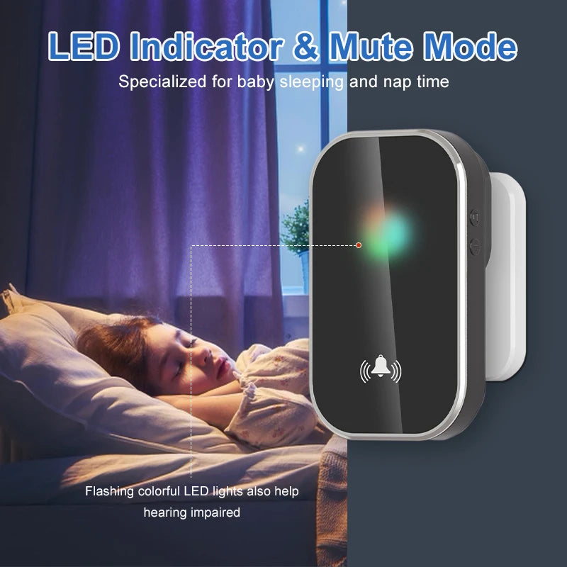 Wireless Doorbell Smart Home Welcome Door Bell 36 Ringtones 300M Long Distance