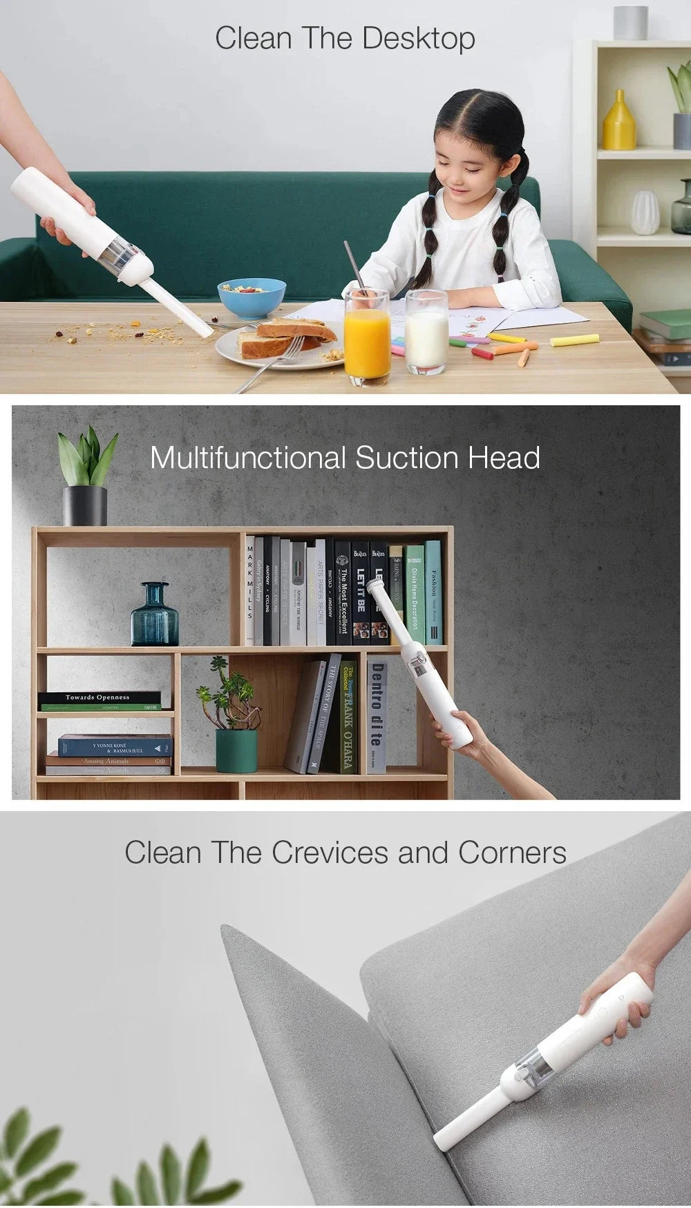Mijia Cordless Vacuum Cleaner Portable Compact Dust Catcher Rechargeable For Car Computer Sofa Gap Cleaning