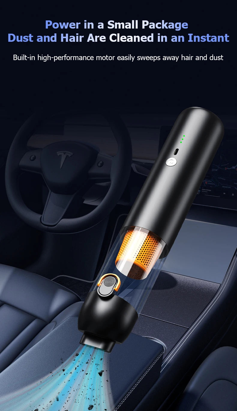Compact vacuum cleaner is suitable for computer rooms, indoor and outdoor areas, and cars. It has extremely strong suction power