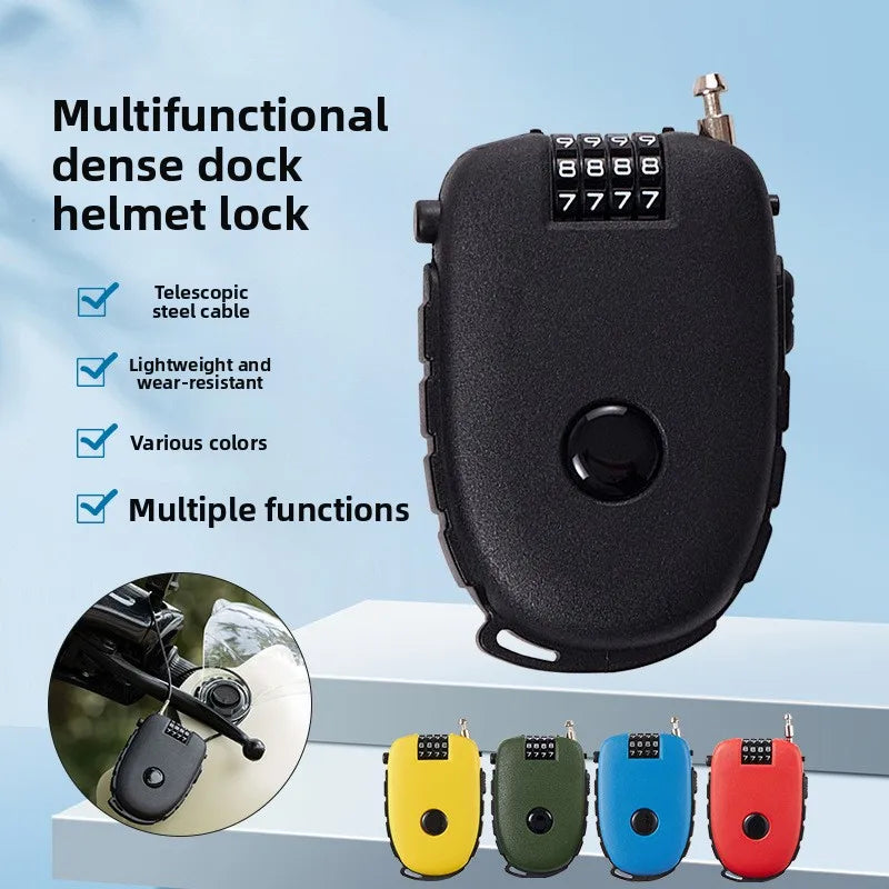 Portable Steel Wire Lock, Stretchable Steel Wire Helmet Lock, Baby Car Lock, Portable Treasure Ruyi Steel Wire Portable Lock