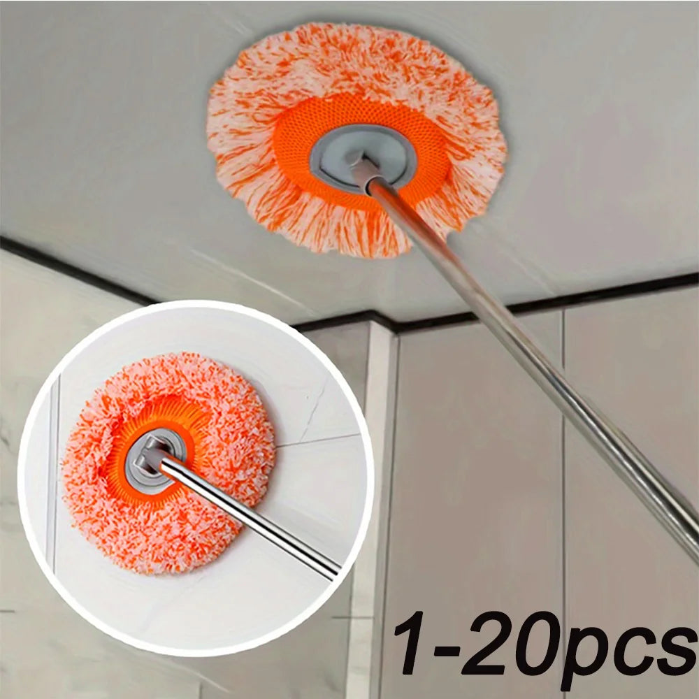 1-20PCS Round Replacement Mop Pads Washable Durable Mop Head Accessories Microfiber Cleaning Mop Pads for Household Car