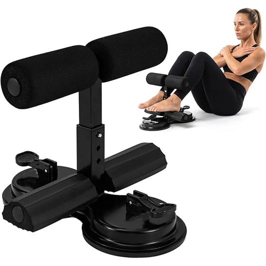 Portable Sit-Up Bar and Sit-Up Assist Device, Sit-Up Leg Support with Dual 4.5inch Suction Cups, Floor Suction Cup Type Core Training Abdominal Exercise Fitness Equipment, Home Indoor Use with 3 Adjustable Height Levels, Supp
