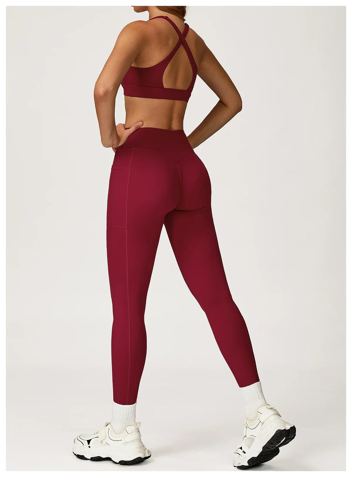 Yoga Set 2 Pieces Workout Outfits Women Clothes Fitness Sportswear Gym Tracksuit High Waist Leggings Sports Bra Athletic Wear
