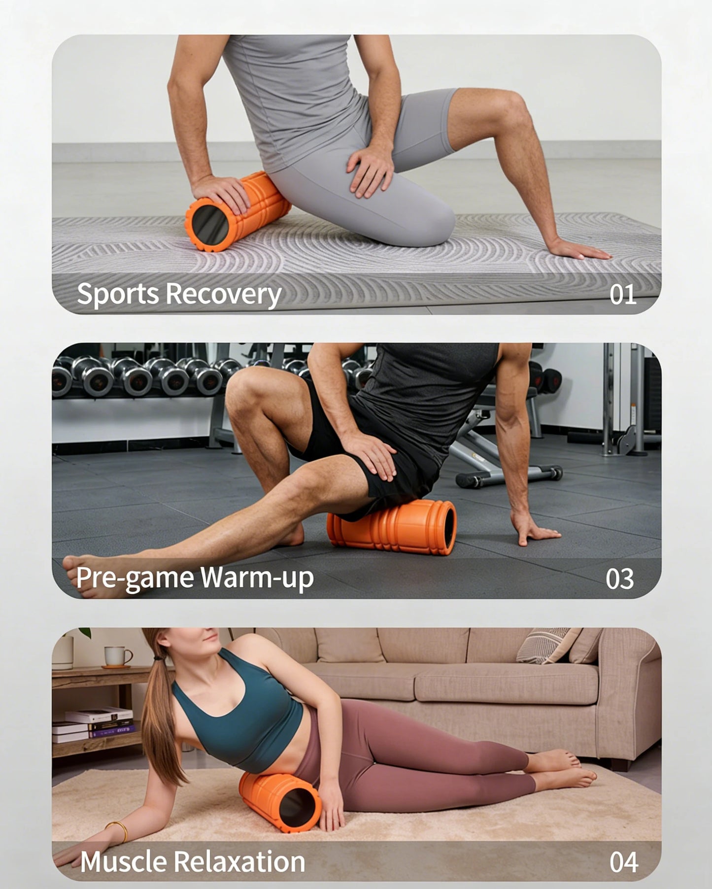 Yoga Column Foam Fitness Pilates Back Muscle Massage Roller Gym Home Myofascial Release The Grid Body Relaxation
