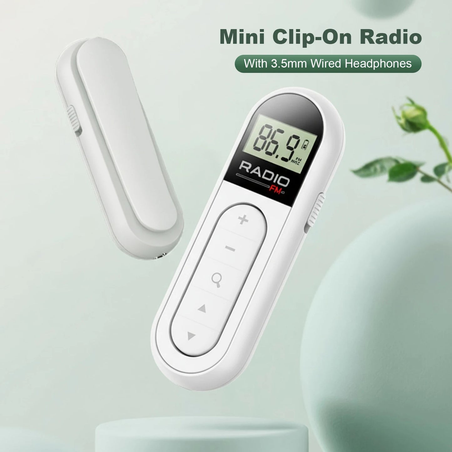 Portable FM Radio with Digital Tuning LCD Display Digital Radio with Headphones and Belt Clip for Gym Jogging Walking Camping