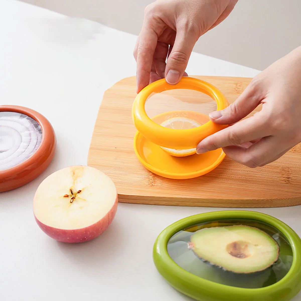 Reusable Food Saver Box Half Cut Fruit Fresh Retractable Film Storage Container Fruit Preservation Seal Cover Kitchen Tools