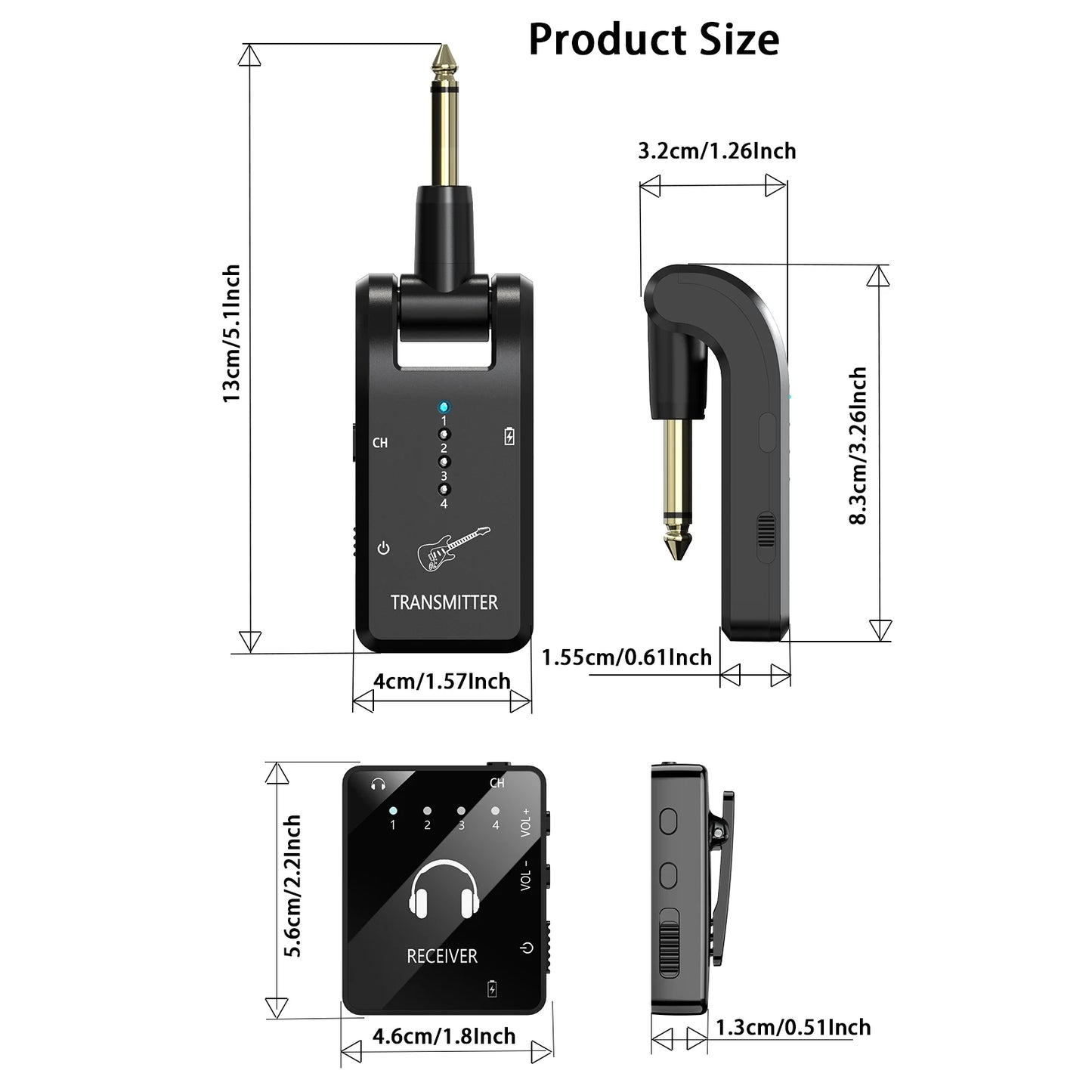 Wireless In Ear Monitoring System, 2.4GHz Wireless IEM System with Transmitter and Lavalier Receiver, for Band Rehearsal
