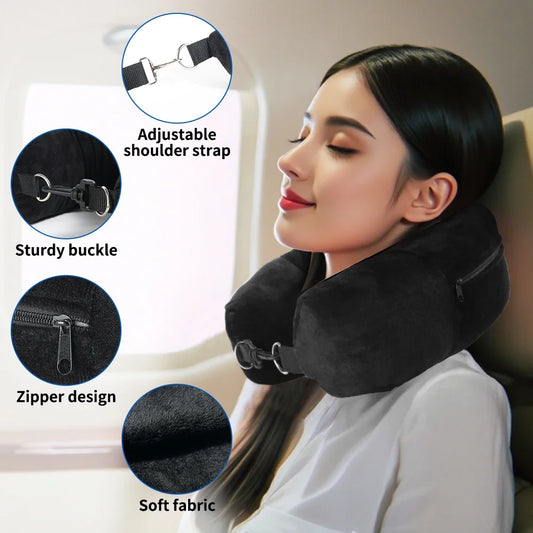 U-Shaped Travel Pillow, Refillable with Clothes And Daily Essentials, Essentials Car And Plane Trips,Travel Essentials