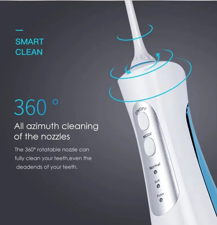 Cordless Teeth cleaning Water Dental Flosser Travel Oral Irrigator USB Rechargeable IPX7 Mouth Washing Machine Tooth Cleaner