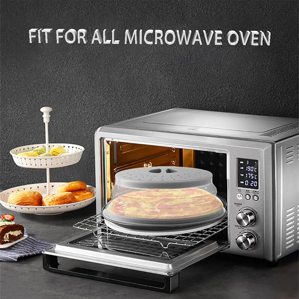 Collapsible Microwave Food Cover and Cushion BPA Free Heat Resistant Microwave Splatter Cover Multifuction Kitchen Gadget