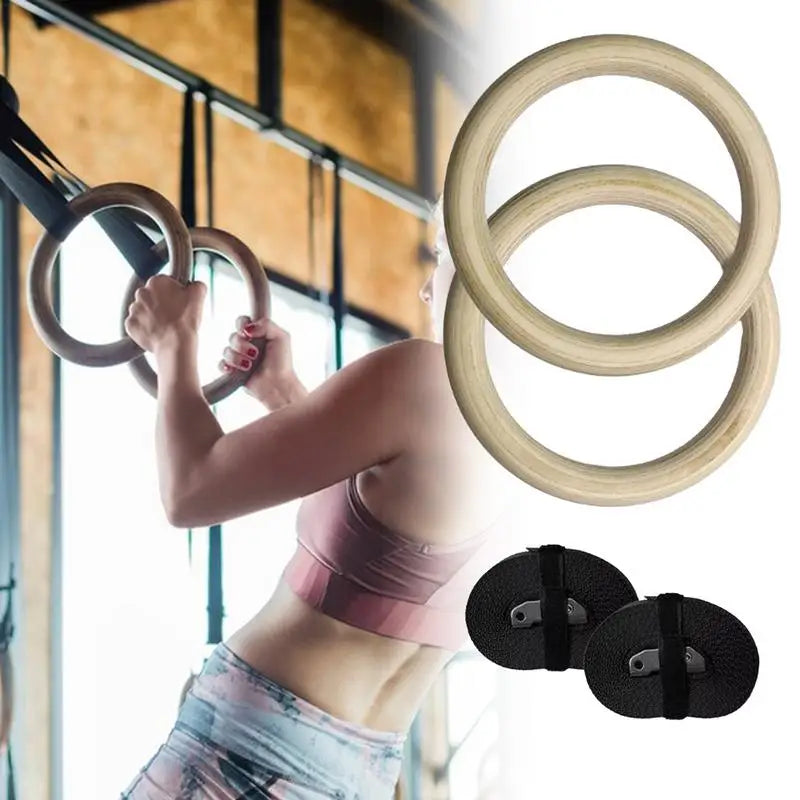 Gym Rings For Men Non-slip Fitness Rings Home Fitness Equipment Sturdy Exercise Rings Pull Up Ring For Pull-Ups Gymnastics