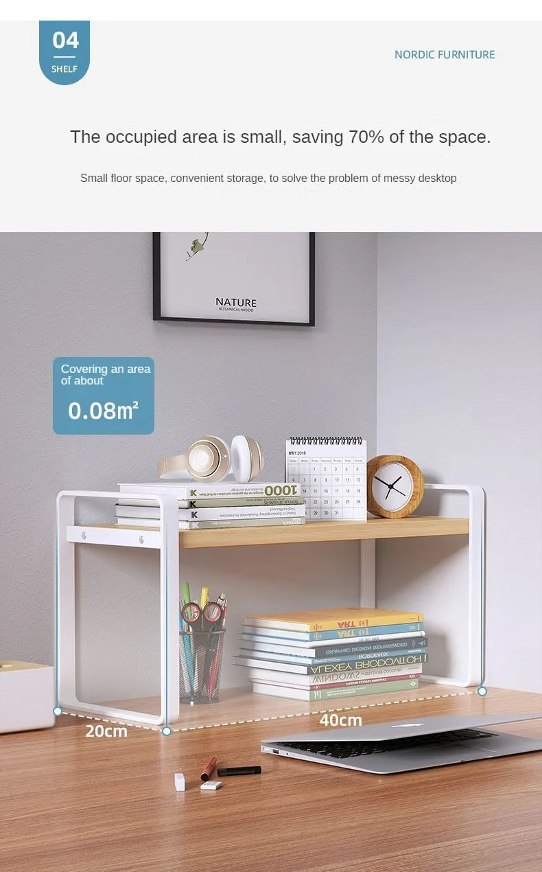 Shelf Desktop Storage  Bookshelf Student Desk Shelves Racks Office Computer Desk Tiered Cabinet Home Storage Holders Organizer