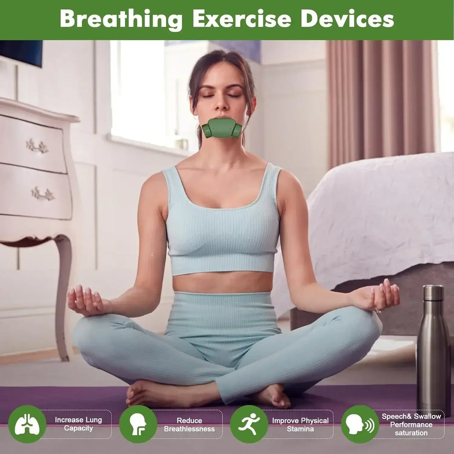 Silicone Respiratory Trainer Lung Ventilator Fitness Equipment High-altitude Respiratory Training Tools for Exercise