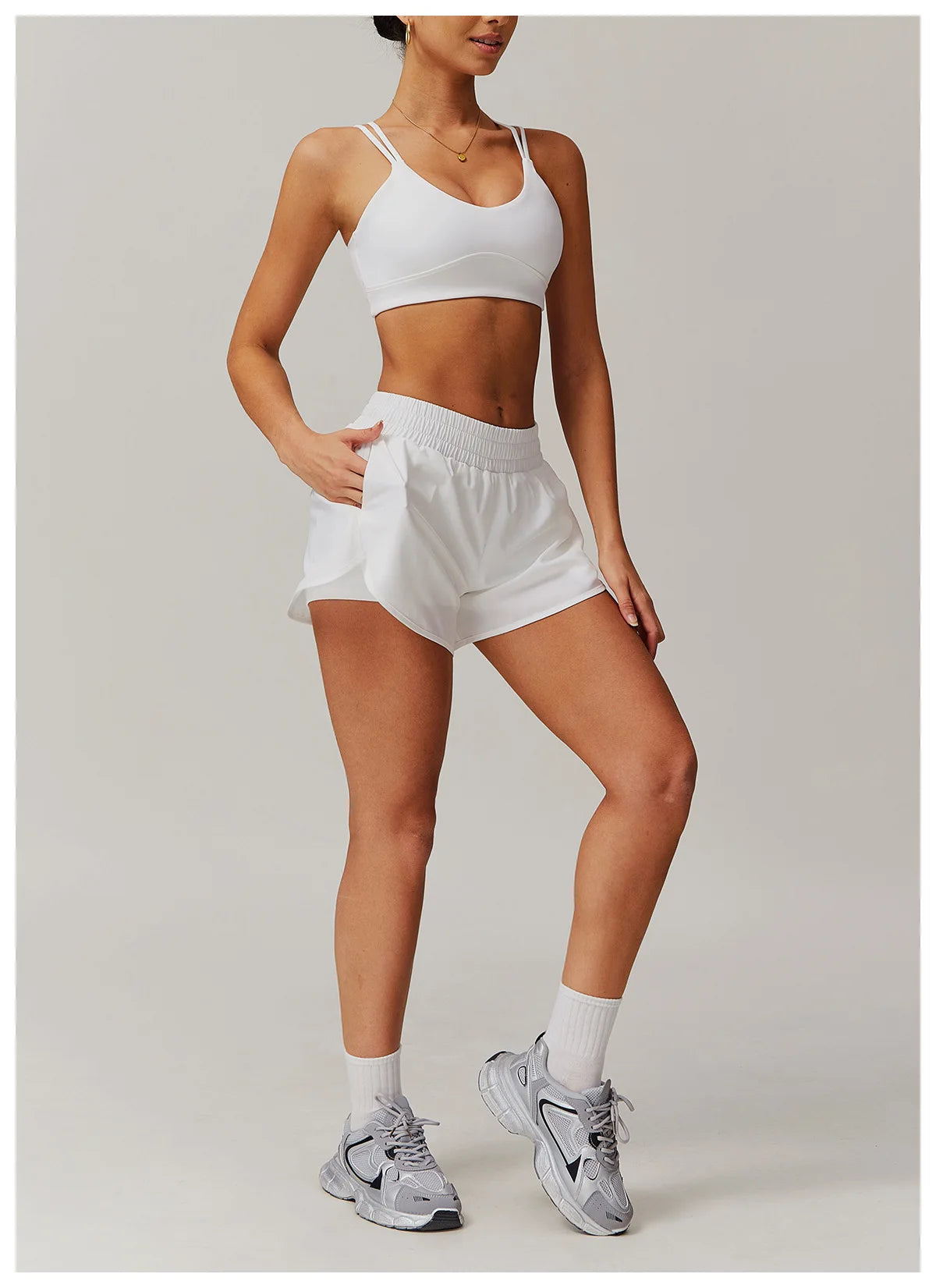 Naked Feeling Yoga Set Women Gym Workout Clothes Padded Sports Bra Outdoor Fitness