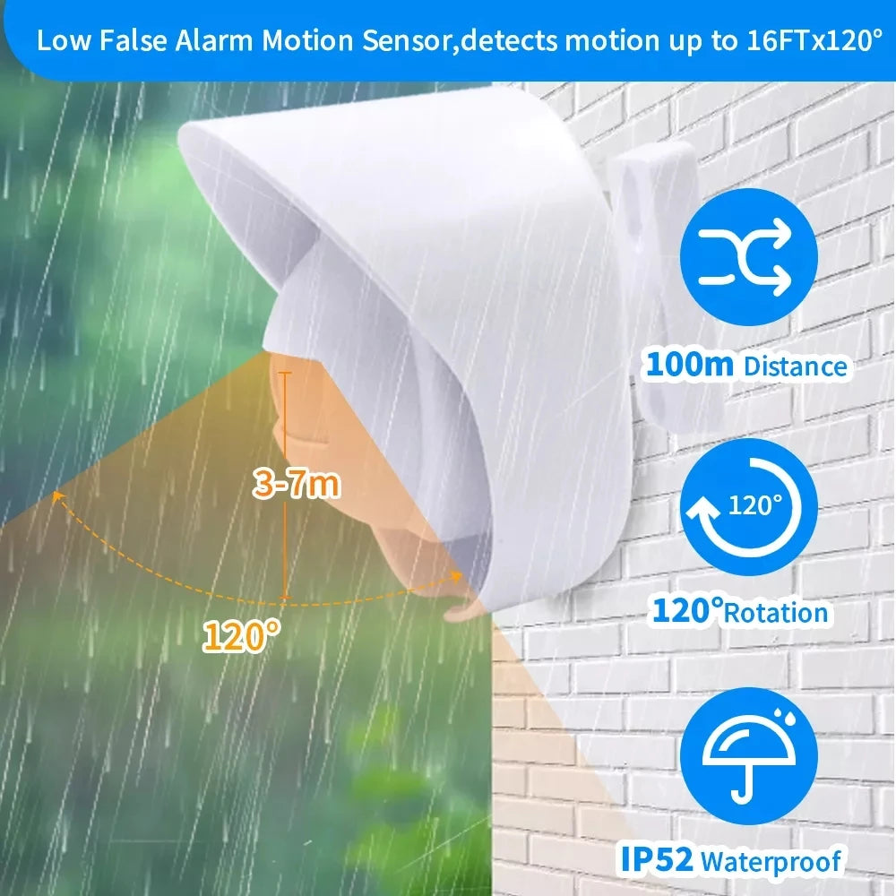 Wireless Driveway 328 Ft Long Alarm Weatherproof Outdoor Motion Sensor Detector Security Alert-Protect Outdoor/Indoor Property