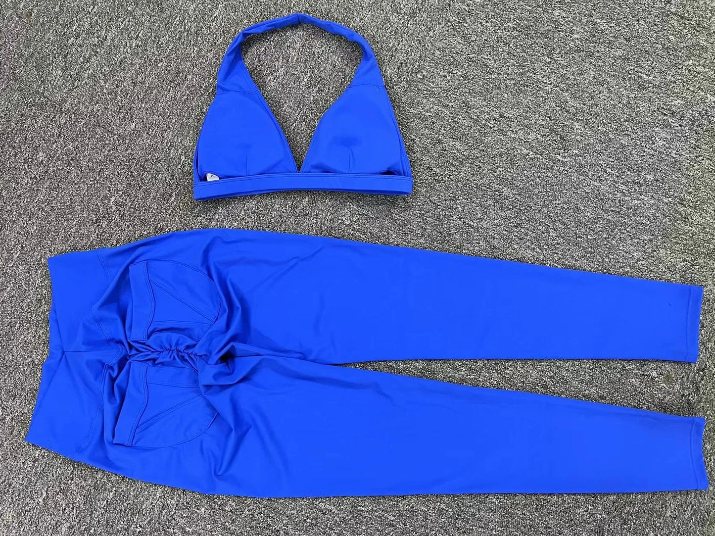 Workout Set for Women Quick Dry Yoga Outfit Seamless Sports Bra High Waist Gym Leggings with Pockets Running Fitness