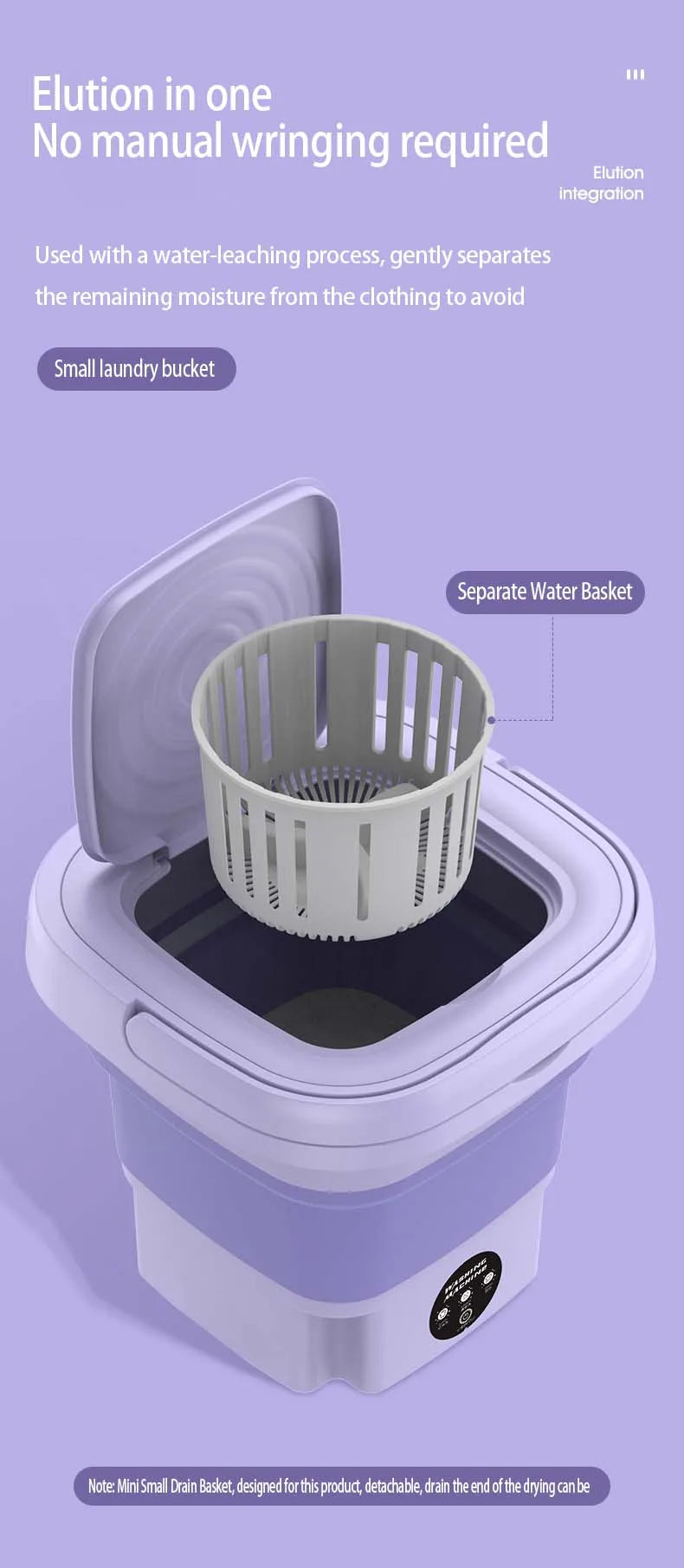 8L Portable Washing Machine Socks Underwear Panties Retractable Home Foldable Mini Washing Machine 3 Models With Spinning Dry