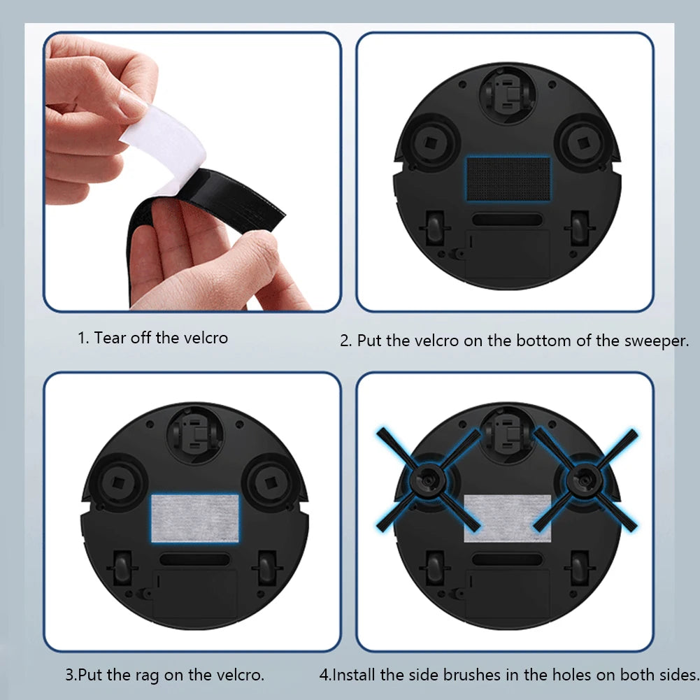 3 In 1 Smart Sweeping Robot Wireless Assistant Mopping Cleaner Easy To Use Mini Cleaning Machine For Carpet Hard Floors Pet Hair