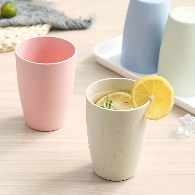 5 Colors Reusable Plastic Cups - Multicolor, Stackable Tumblers for Kitchen, Office & Travel - Durable Drinkware