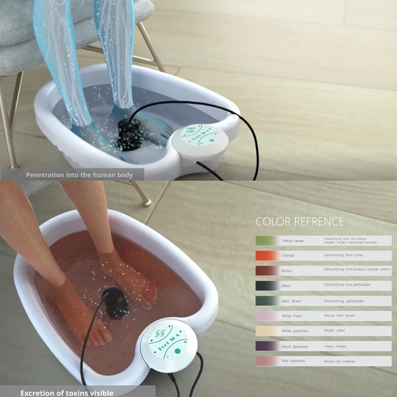Detox Ionic Foot Spa Bath Machines Vibration Massage Care Arrays Aqua Healthy Therapy Deep Tissue Clean Foot Bath Spa Massager