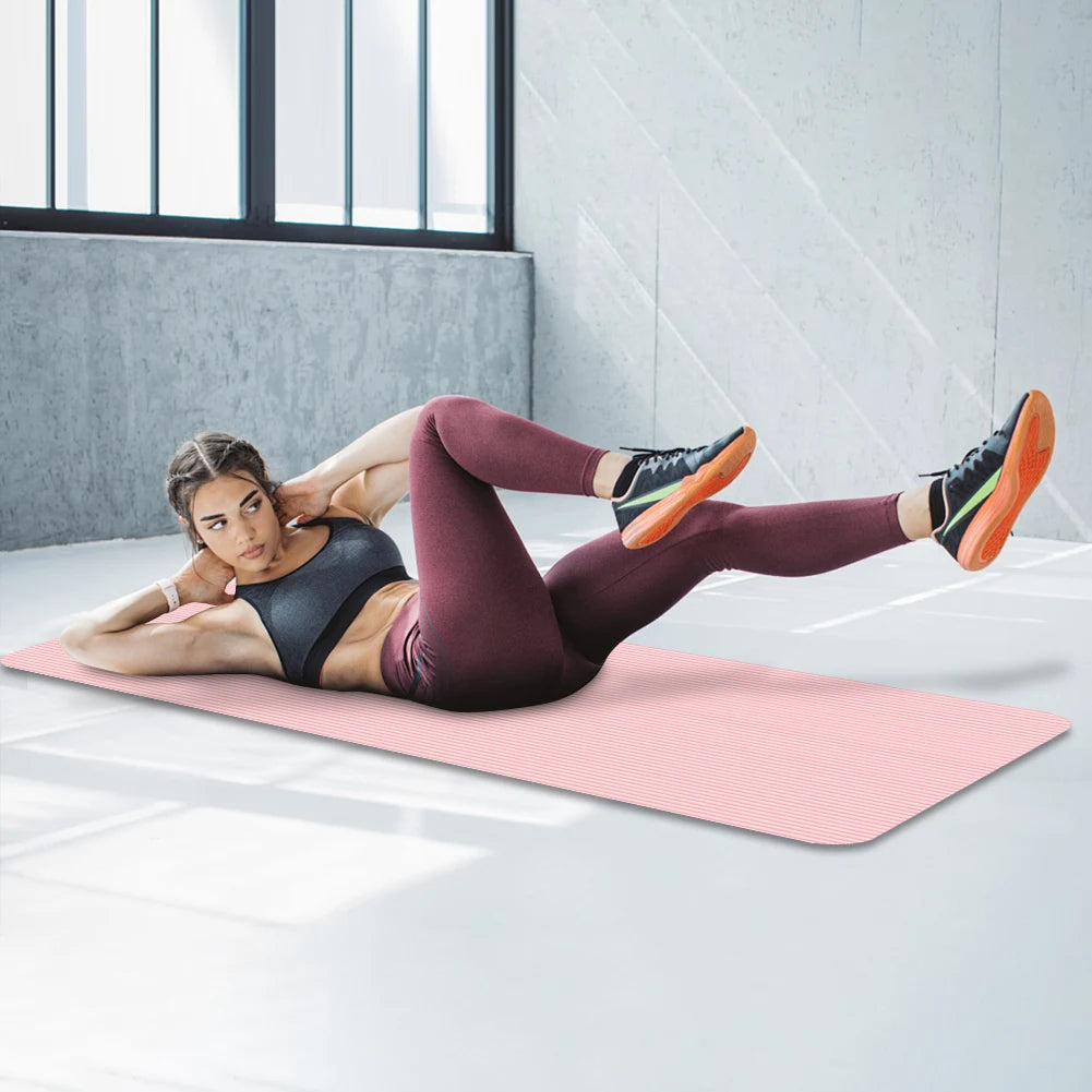 Yoga Mat Non Slip Exercise Mat Thick Solid Color Fitness Mat Yoga Workout Mat Multi-Function for Home Gym
